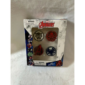 MARVEL Avengers Hero Set of 4 Metal Pins Hydra, Black Panther, Avengers & Shield